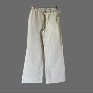 NWT Vintage 2003 Tommy Hilfiger bleached white clean front wide leg jeans 10